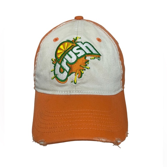 Orange Crush Soda Ball Cap Distressed Falcon Natural Fit Vtg Embroidered NICE - Picture 4 of 8